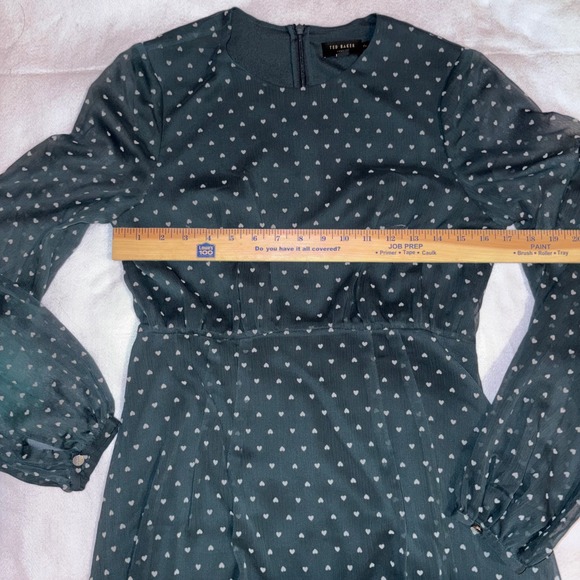 Ted Baker London Kobie‎ Heart Dot Chiffon Long Sleeve Minidress Sheer Chiffon - Picture 13 of 15